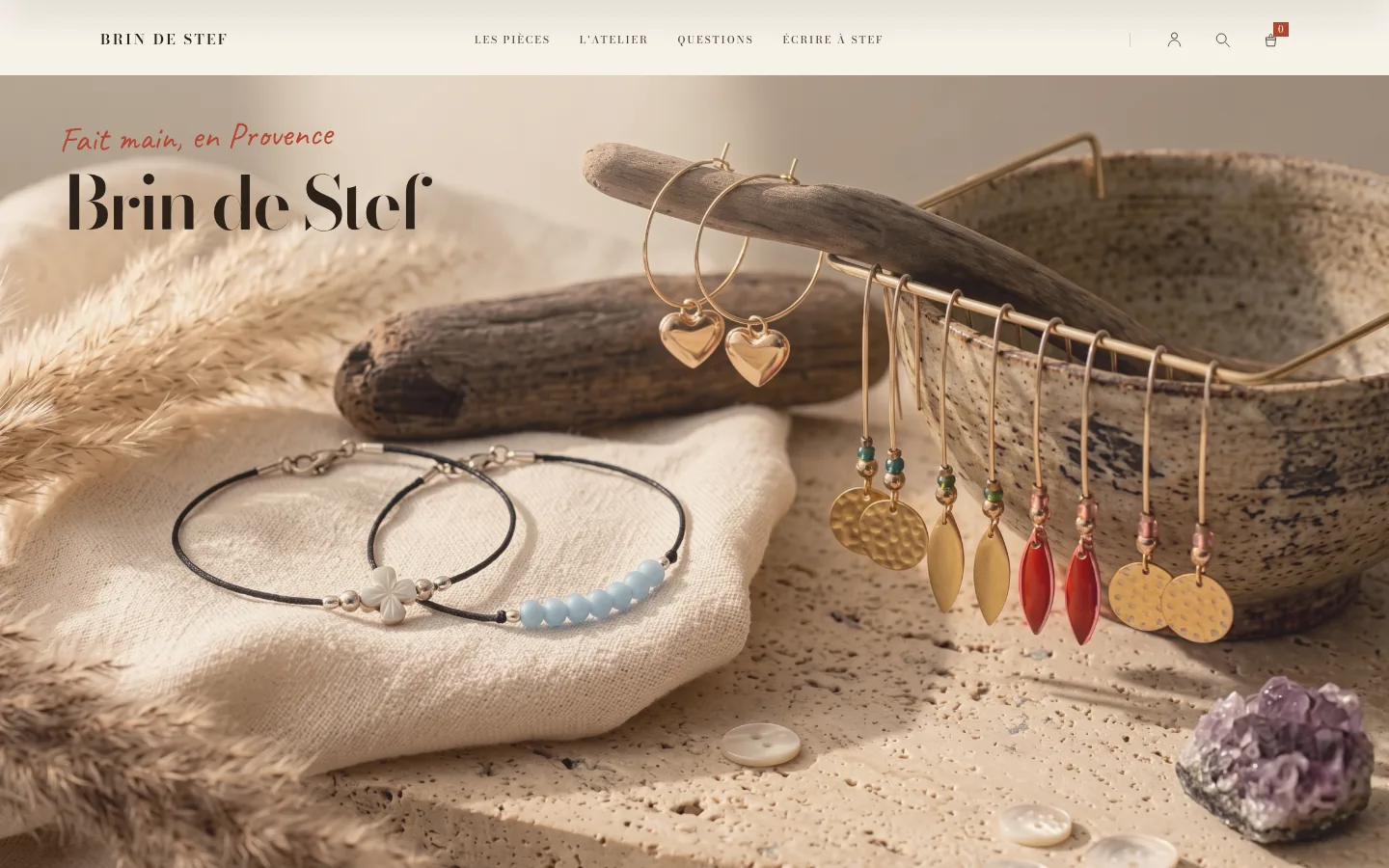 Page d'accueil de la boutique Brin de Stef