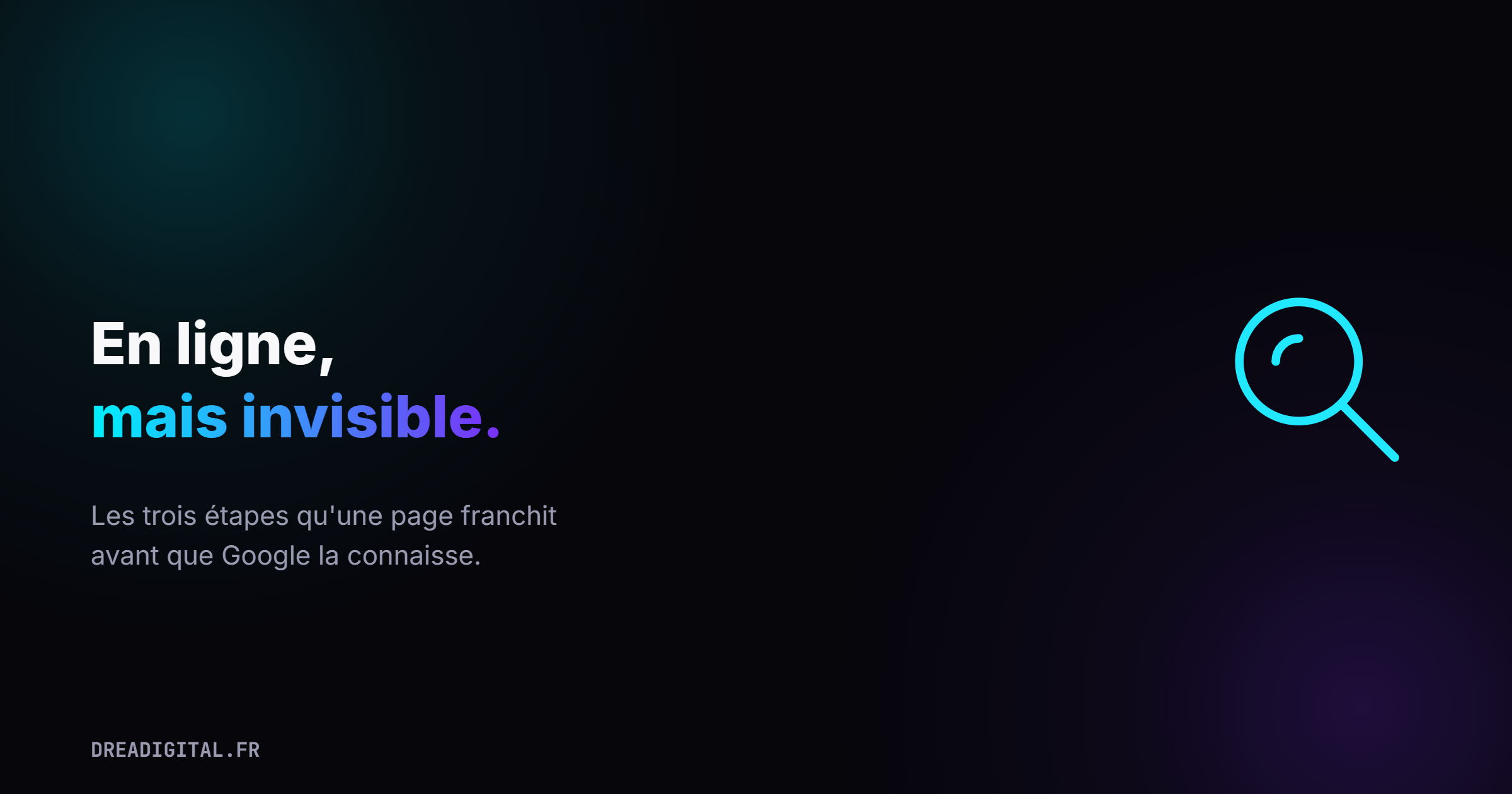 Trois portes numérotées sur fond noir, une page qui avance de l'une à l'autre vers un index, flèche surlignée en cyan.