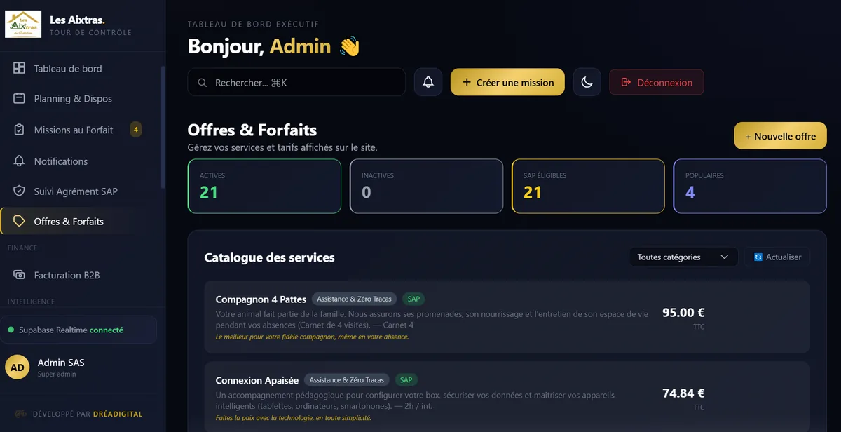 Plateforme de gestion Les Aixtras